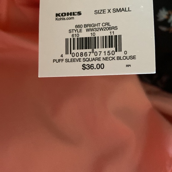 Nine West Puff Sleeve Blouse Size XS - Picture 4 of 4